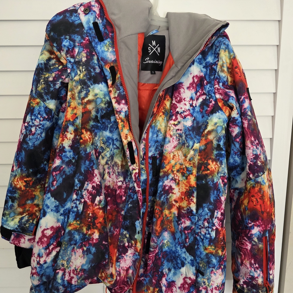 SMN Snowboarding Multicolor Tie-Dye Ski Jacket